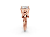 Rose gold Princess Halo Diamond Floral Band with Four-Prong Setting_77