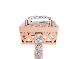 Rose gold Princess Halo Diamond Pavé Band Ring with Prong Setting_25