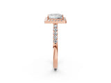 Rose gold Princess Halo Diamond Pavé Solitaire Ring_41
