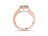 Rose gold Princess Halo Diamond Pavé Solitaire Ring_42