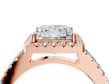 Rose gold Princess Halo Diamond Pavé Solitaire Ring_43