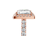 Rose gold Princess Halo Diamond Pavé Solitaire Ring_44