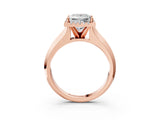 Rose gold Princess Halo Diamond Ring with Cathedral Band and Four-Prong Setting_60