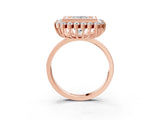 Rose gold Princess Halo Diamond Ring with Milgrain Edge and Round Prong Setting_29