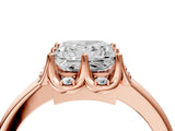 Rose gold Princess Halo Diamond Ring with Round Cluster Setting, Solitaire Band, and Four-Prong Setting_53