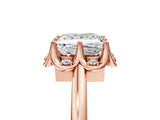 Rose gold Princess Halo Diamond Ring with Round Cluster Setting, Solitaire Band, and Four-Prong Setting_54