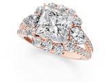 Rose gold Princess Halo Split Shank Diamond Engagement Ring with Prong Setting_21