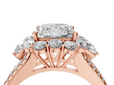 Rose gold Princess Halo Split Shank Diamond Engagement Ring with Prong Setting_24