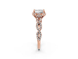 Rose gold Princess Halo Twist Band Solitaire Ring with Six-Prong Setting_34