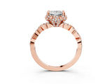 Rose gold Princess Halo Twist Band Solitaire Ring with Six-Prong Setting_35