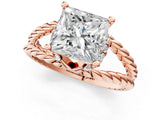 Rose gold Princess Halo Twisted Band Four-Prong Ring_33