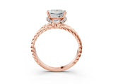 Rose gold Princess Halo Twisted Band Four-Prong Ring_35