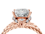 Rose gold Princess Halo Twisted Band Four-Prong Ring_36