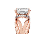Rose gold Princess Halo Twisted Band Four-Prong Ring_37