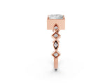 Rose gold Princess Milgrain Marquise Diamond Twist Band Ring_41