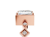 Rose gold Princess Milgrain Marquise Diamond Twist Band Ring_44