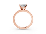 Rose gold Princess Milgrain Pave Diamond Engagement Ring with Four-Prong Setting_158