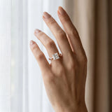 Rose gold Princess Solitaire Bezel-Set Diamond Ring with Beaded Band and Four-Prong Setting_13
