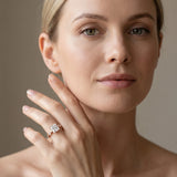 Rose gold Princess Solitaire Bezel-Set Diamond Ring with Beaded Band and Four-Prong Setting_14