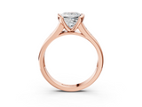 Rose gold Princess Solitaire Bezel-Set Diamond Ring with Channel-Set Band_44