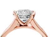 Rose gold Princess Solitaire Bezel-Set Diamond Ring with Channel-Set Band_45