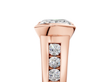 Rose gold Princess Solitaire Bezel-Set Diamond Ring with Channel-Set Band_46