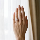Rose gold Princess Solitaire Bypass Diamond Engagement Ring with Channel-Set Band and Four-Prong Setting_3