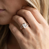 Rose gold Princess Solitaire Bypass Diamond Engagement Ring with Channel-Set Band and Four-Prong Setting_5