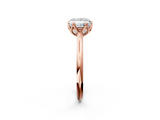 Rose gold Princess Solitaire Cathedral Diamond Ring with Six-Prong Setting_27
