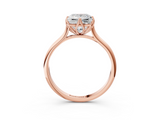 Rose gold Princess Solitaire Cathedral Diamond Ring with Six-Prong Setting_28