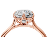 Rose gold Princess Solitaire Cathedral Diamond Ring with Six-Prong Setting_29