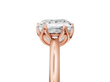 Rose gold Princess Solitaire Cathedral Diamond Ring with Six-Prong Setting_30