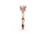 Rose gold Princess Solitaire Celtic Knot Engagement Ring with Four-Prong Setting_79