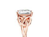 Rose gold Princess Solitaire Celtic Knot Engagement Ring with Four-Prong Setting_82