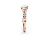 Rose gold Princess Solitaire Channel-Set Diamond Engagement Ring with Four-Prong Setting_34