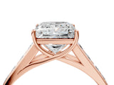 Rose gold Princess Solitaire Channel-Set Diamond Engagement Ring with Four-Prong Setting_36