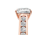 Rose gold Princess Solitaire Channel-Set Diamond Engagement Ring with Four-Prong Setting_37