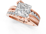 Rose gold Princess Solitaire Channel-Set Split Shank Ring with Tension Prong Setting_16