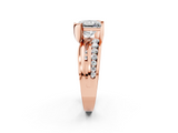Rose gold Princess Solitaire Channel-Set Split Shank Ring with Tension Prong Setting_17