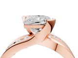 Rose gold Princess Solitaire Channel-Set Split Shank Ring with Tension Prong Setting_19