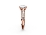 Rose gold Princess Solitaire Chevron Pave Diamond Engagement Ring with Six-Prong Setting_5