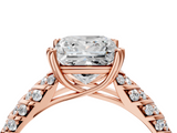 Rose gold Princess Solitaire Chevron Pave Diamond Engagement Ring with Six-Prong Setting_7