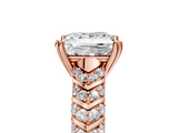 Rose gold Princess Solitaire Chevron Pave Diamond Engagement Ring with Six-Prong Setting_8