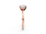 Rose gold Princess Solitaire Diamond Engagement Ring with Four-Prong Setting on a Classic Band_11