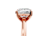 Rose gold Princess Solitaire Diamond Engagement Ring with Four-Prong Setting on a Classic Band_14