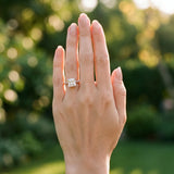 Rose gold Princess Solitaire Diamond Engagement Ring with Pavé Band and Six-Prong Setting_12