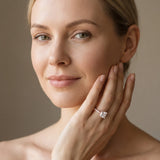 Rose gold Princess Solitaire Diamond Engagement Ring with Pavé Band and Six-Prong Setting_13