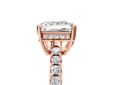 Rose gold Princess Solitaire Diamond Engagement Ring with Pavé Band and Six-Prong Setting_32