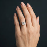 Rose gold Princess Solitaire Diamond Engagement Ring with Pave Band and Six-Prong Setting_12