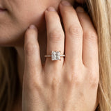 Rose gold Princess Solitaire Diamond Engagement Ring with Pave Band and Six-Prong Setting_14